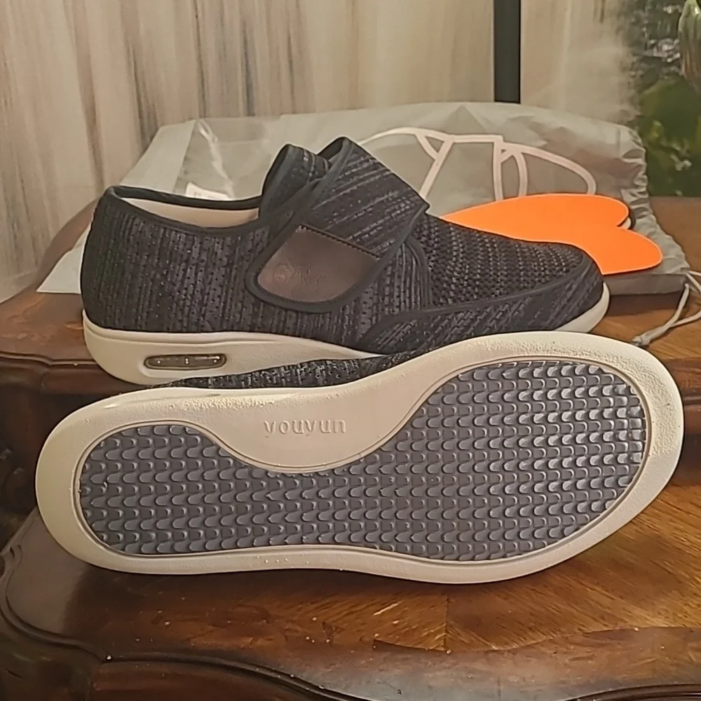 New in bag! Youyun Mens 13 Orthopedic memory foam comfy slip on gray shoes